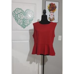 New York & Co - Red Peplum Top - Size 18